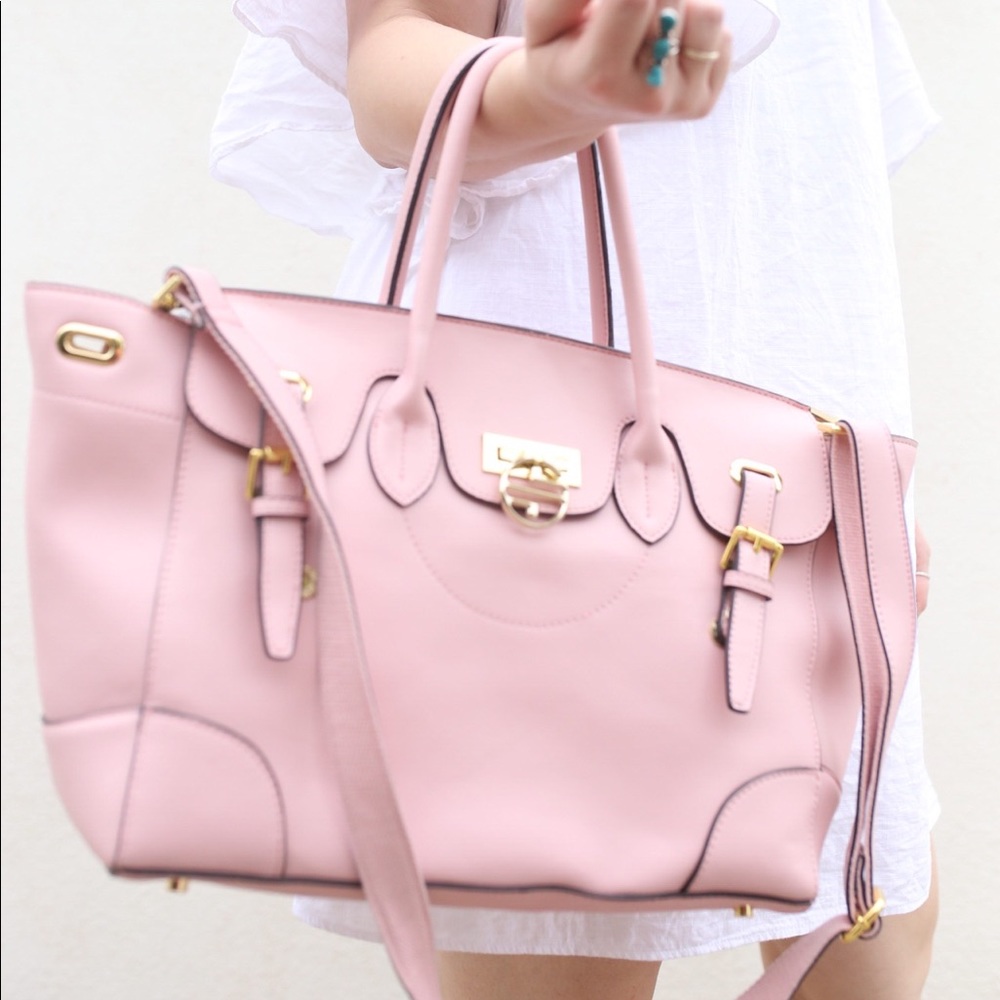 Segolene En Cuir Handbag in Blush